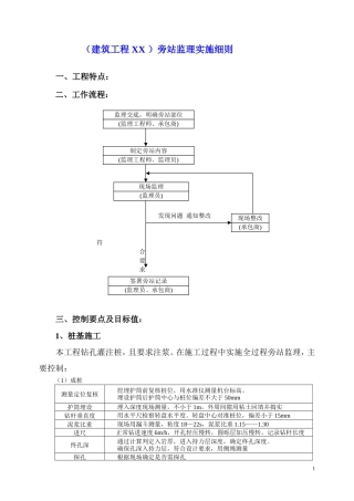 建筑工程旁站监理实施细则--监理旁站细则