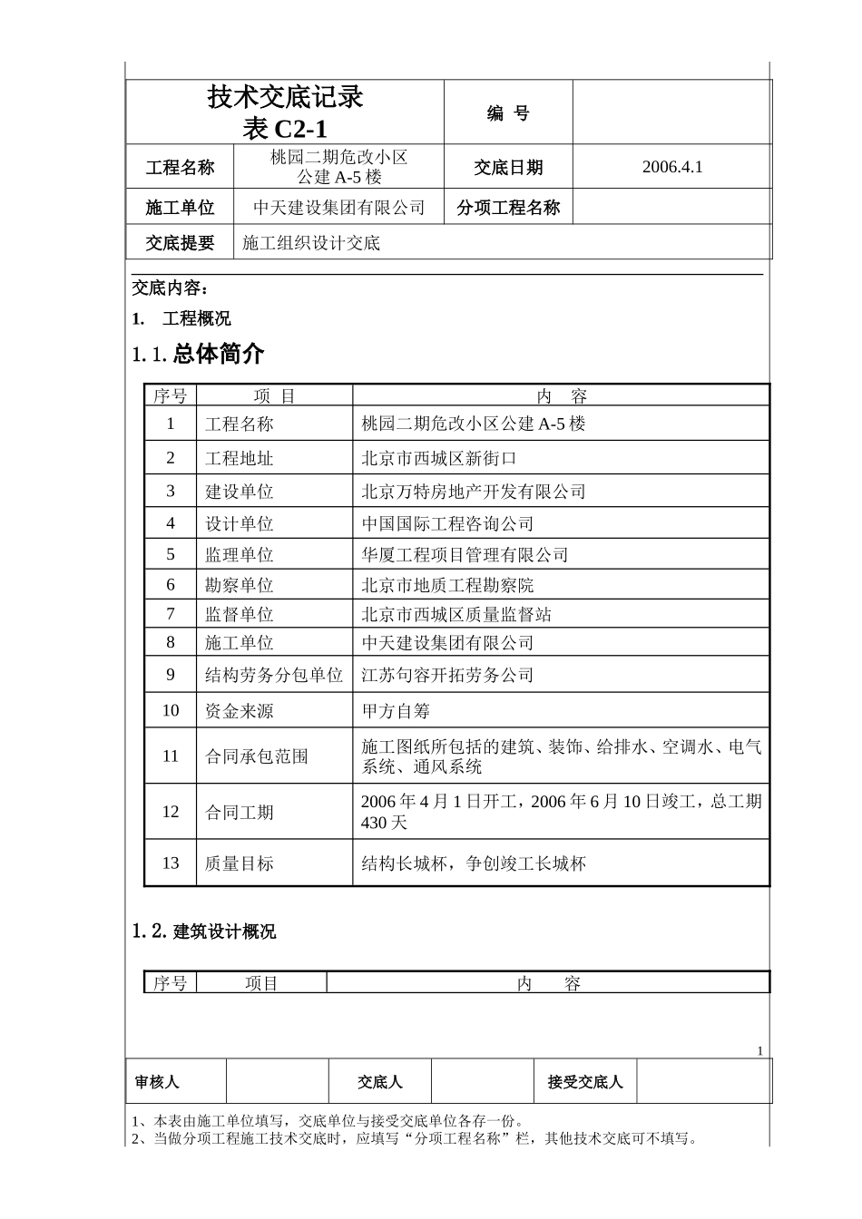 桃园二期危改小区公建A-5楼技术交底--监理交底_第1页