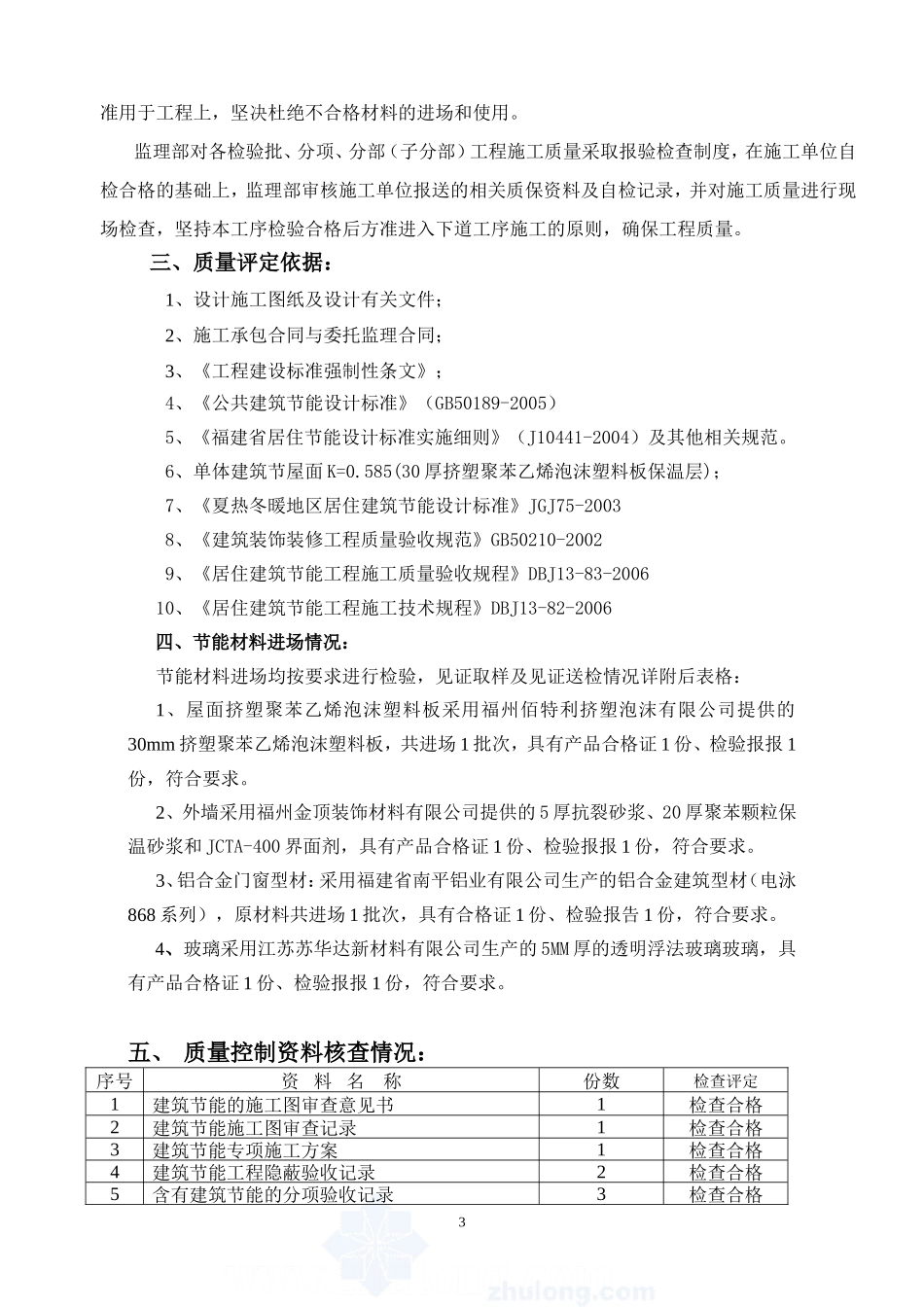厦门某学校综合楼节能保温验收报告--监理评估报告_第3页