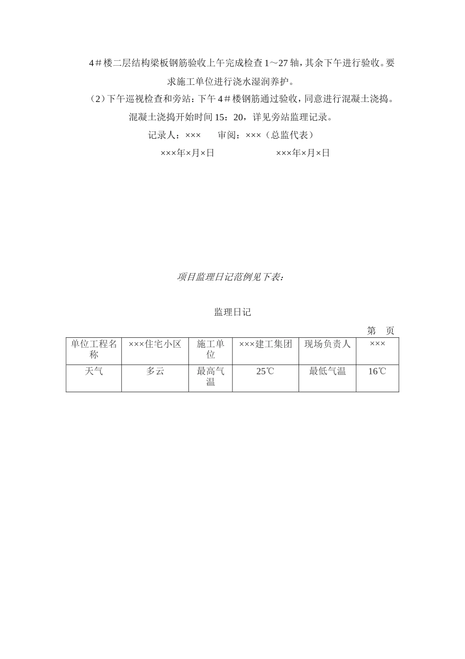 监理日记范文--监理日志_第3页