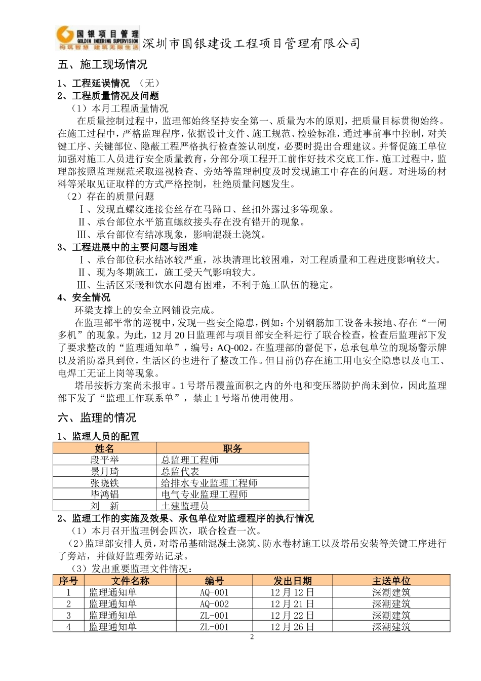 宝能创业中心项目监理月报--监理月报_第3页