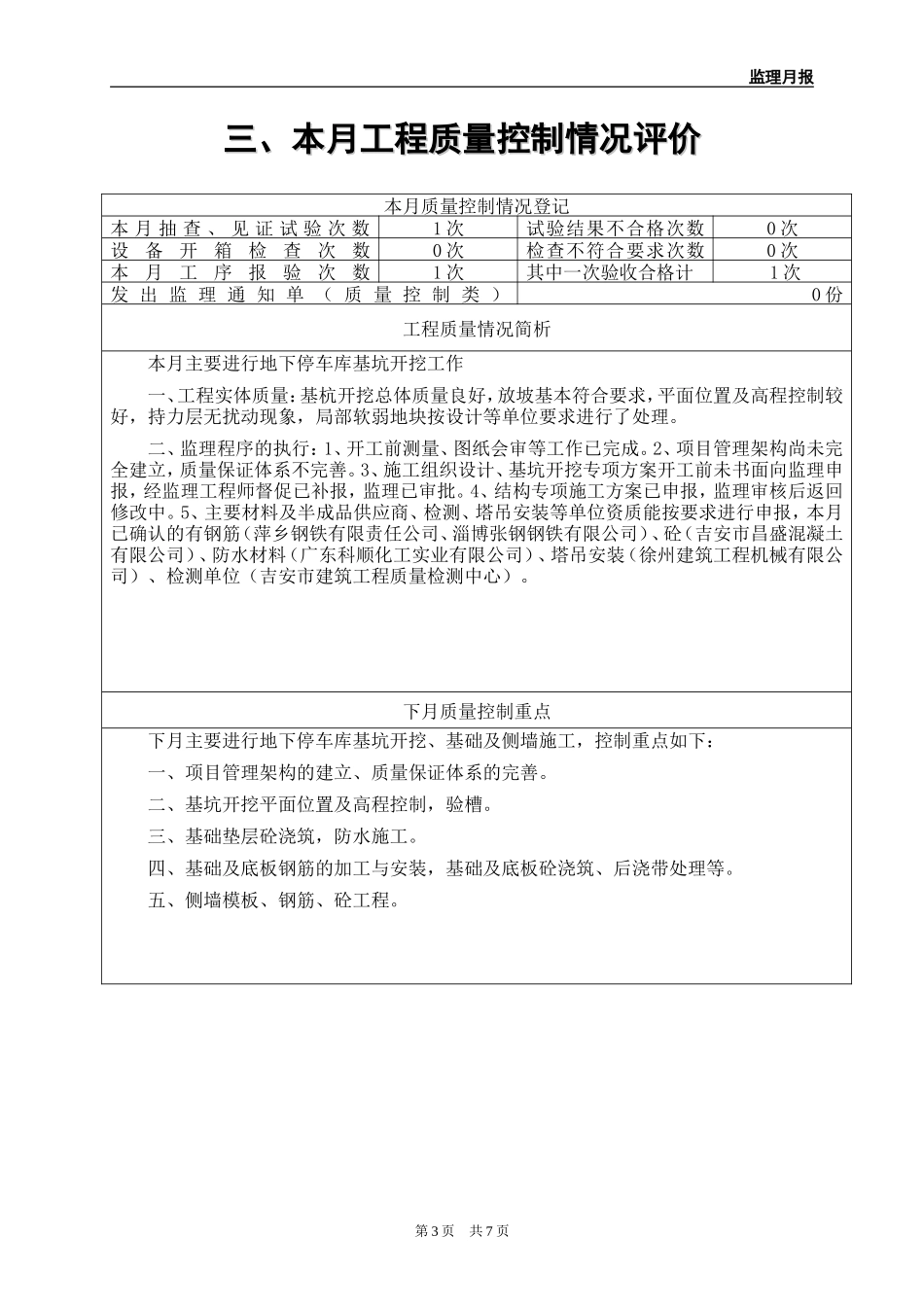 吉安市中心公园暨广场工程监理月报--监理月报_第3页