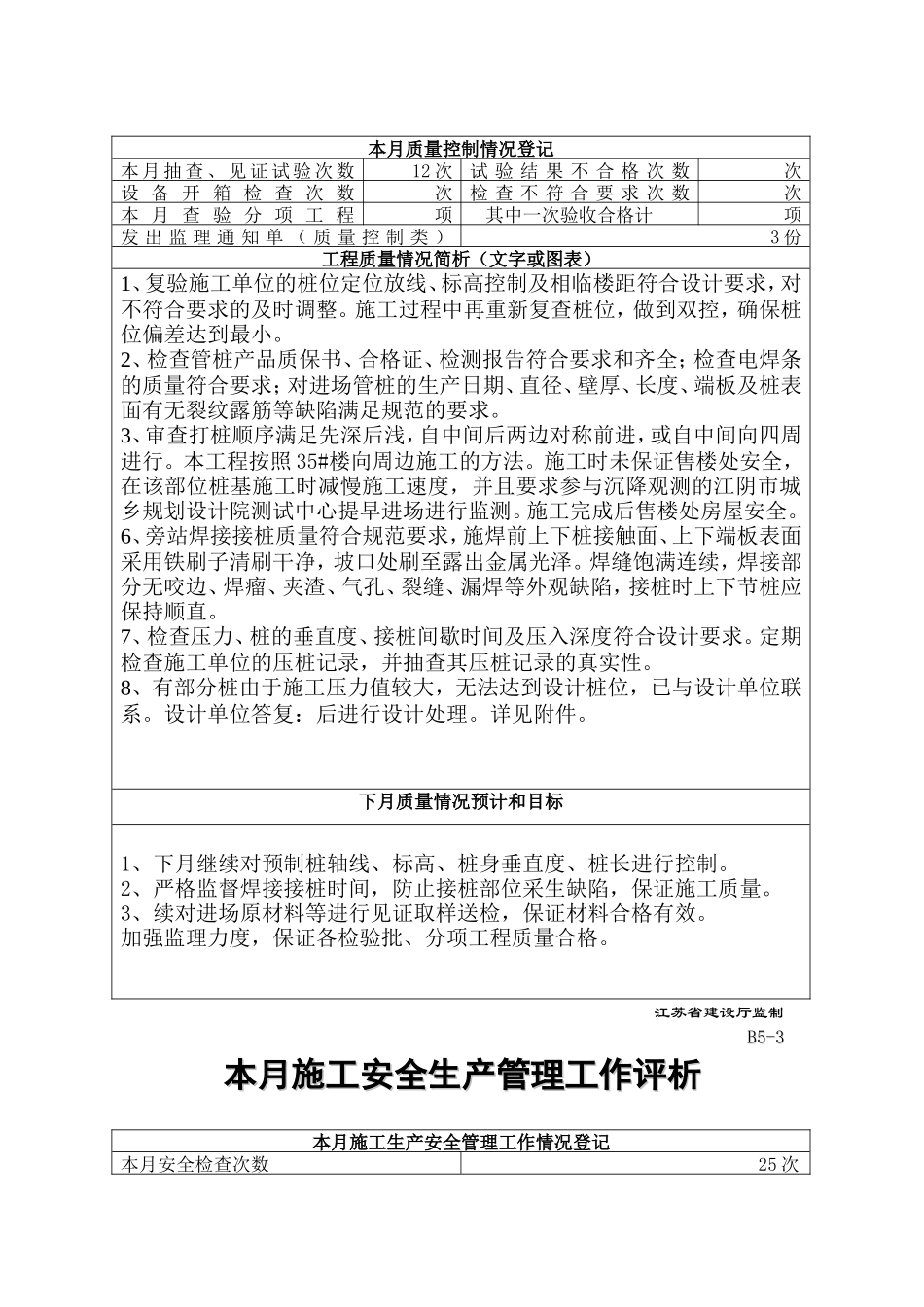 嘉福花园洋房工程监理月报--监理月报_第3页
