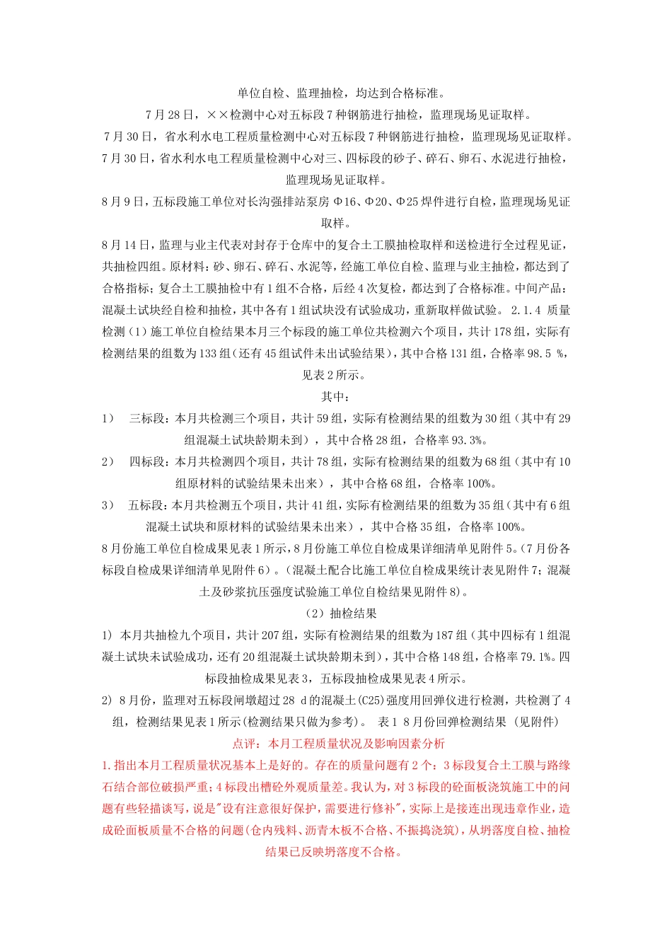 监理月报范例及点评--监理月报_第2页