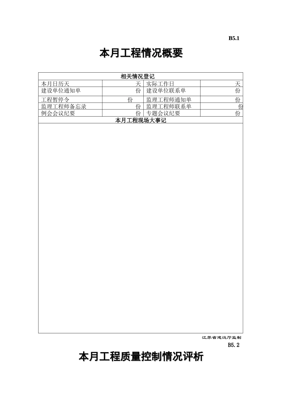 监理月报情况评析表--监理月报_第2页