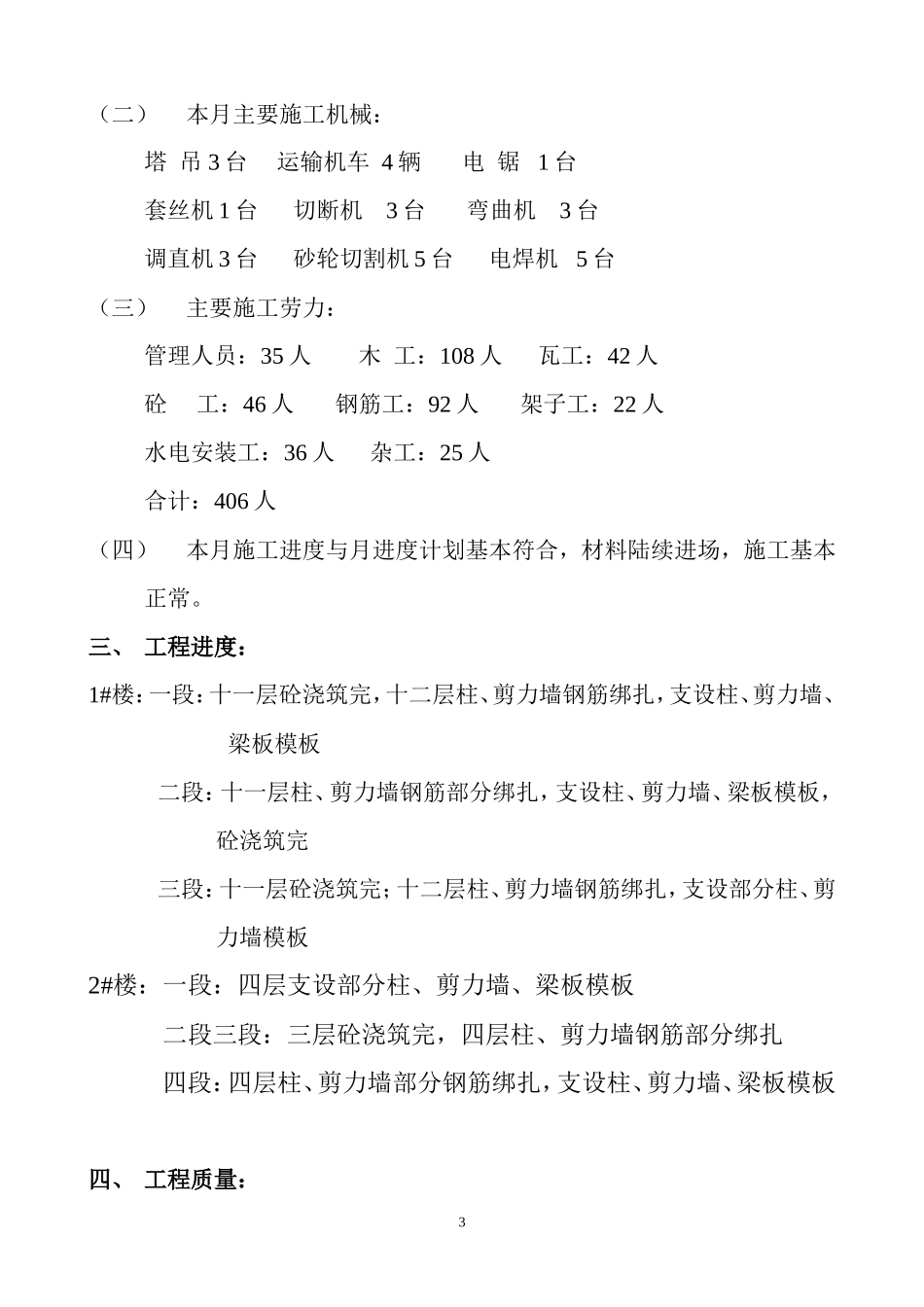 唐山市天一广场工程监理月报--监理月报_第3页