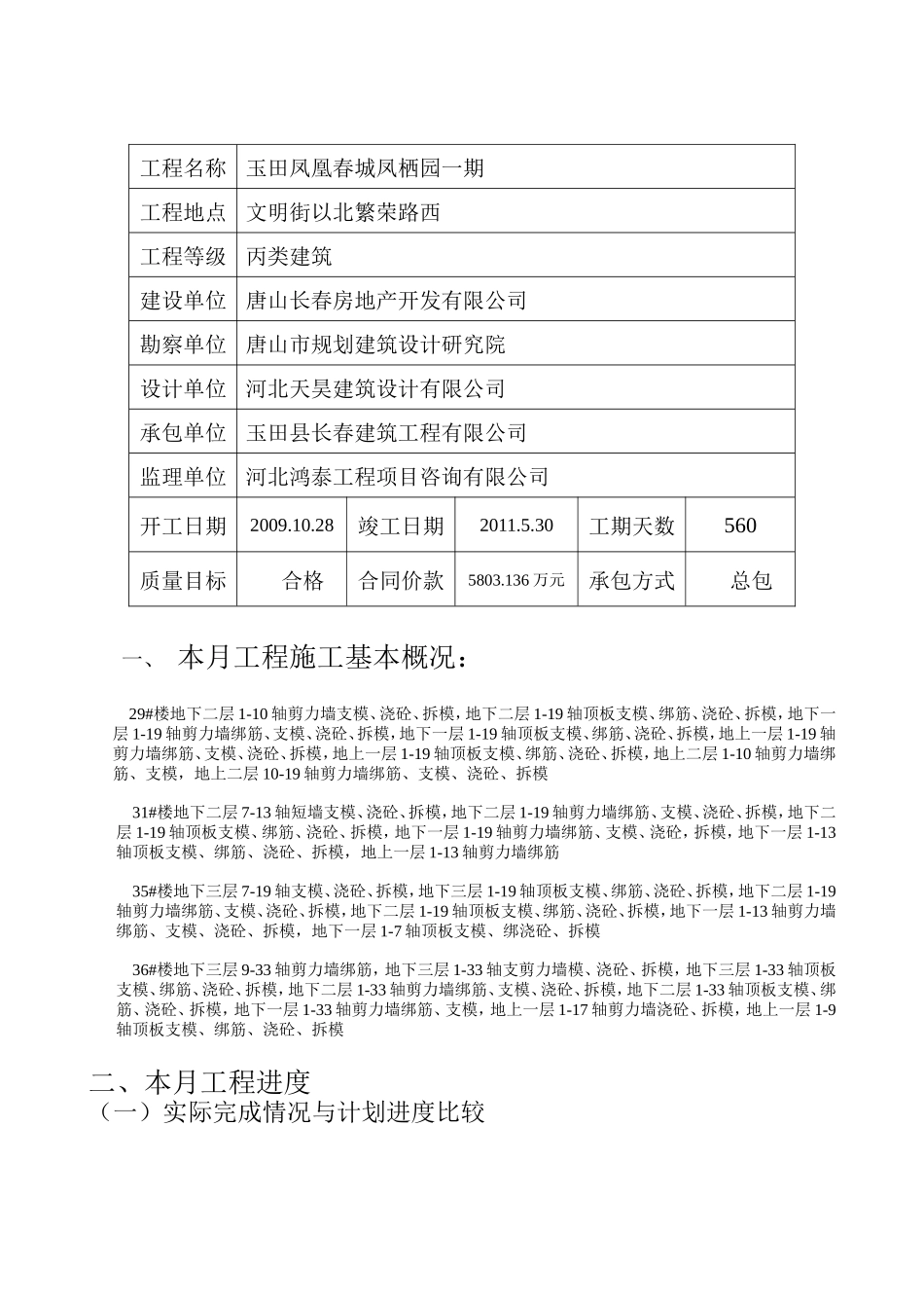 玉田凤凰春城凤栖园一期工程监理月报--监理月报_第2页