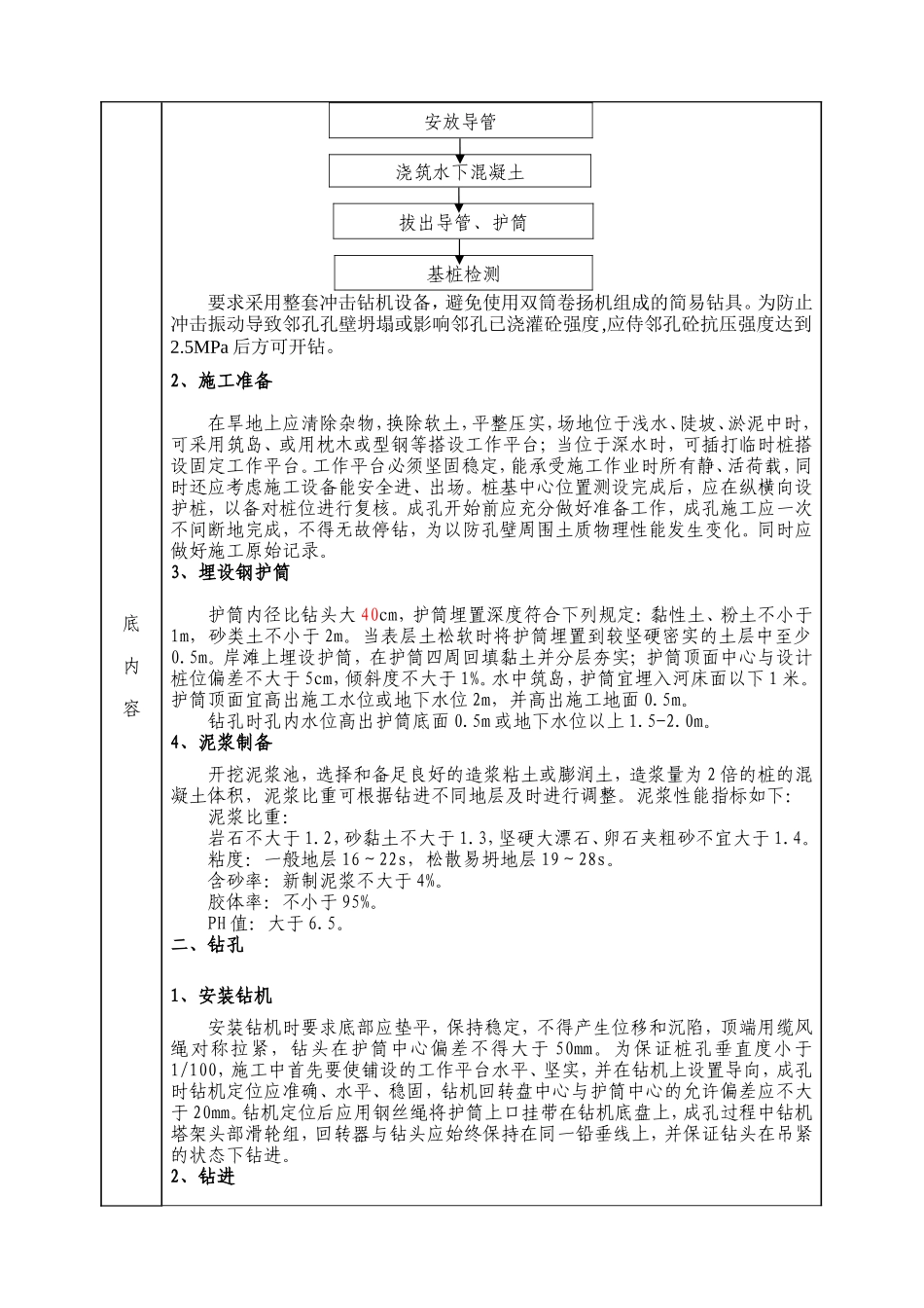 冲击式钻孔桩技术交底记录--技术交底_第2页