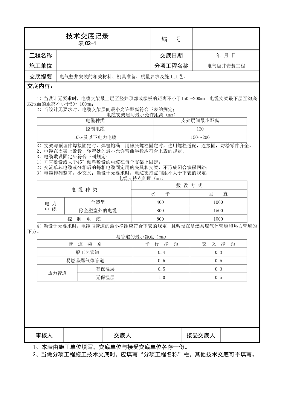 电气竖井安装工程技术交底记录--技术交底_第2页