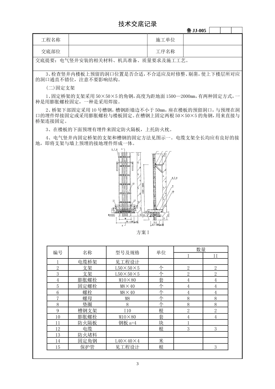 电气竖井安装工程技术交底--技术交底_第3页