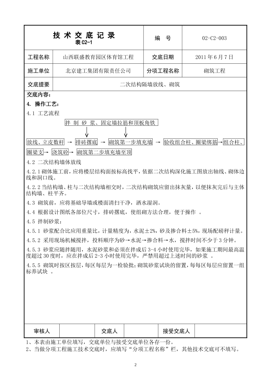 二次结构隔墙放线、砌筑工程技术交底--技术交底_第2页