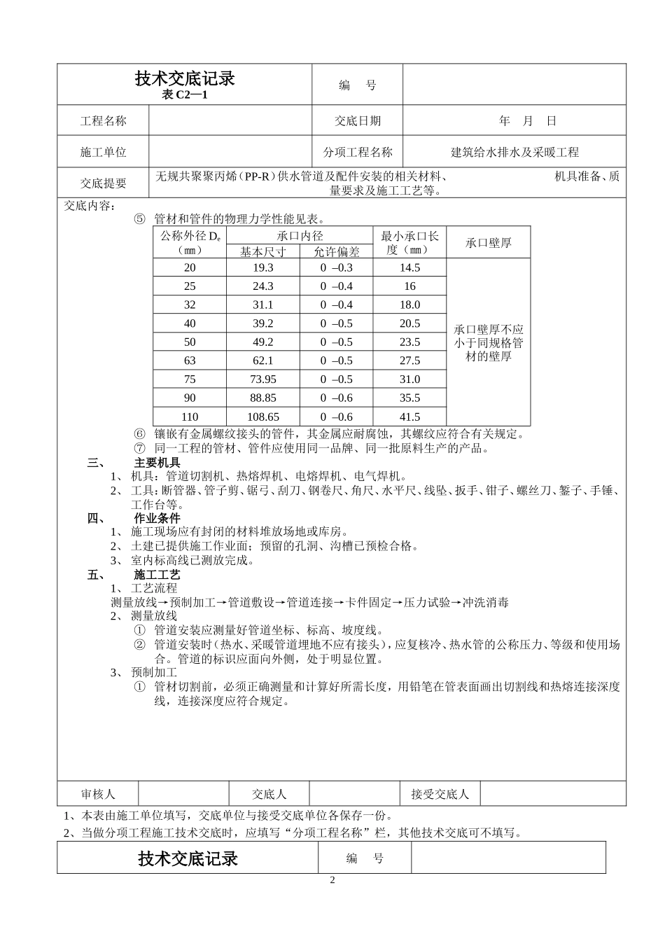 建筑给水排水及采暖工程技术交底--技术交底_第2页