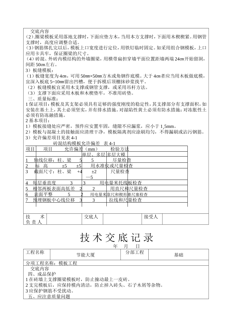 节能大厦模板工程技术交底--技术交底_第2页