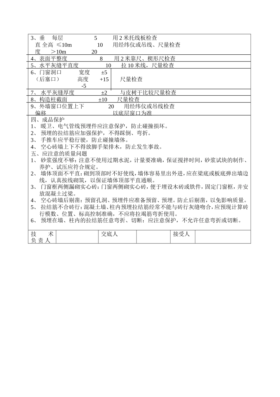 空心砖砌筑工程技术交底--技术交底_第3页