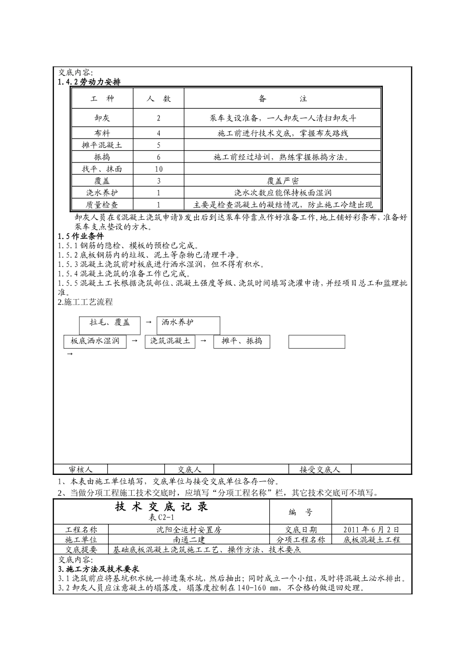 某安置房底板混凝土工程技术交底--技术交底_第2页