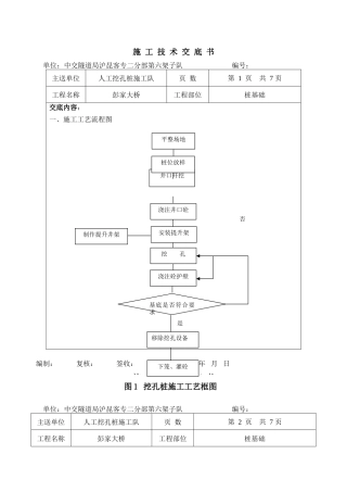 某大桥桩基础施工技术交底--技术交底