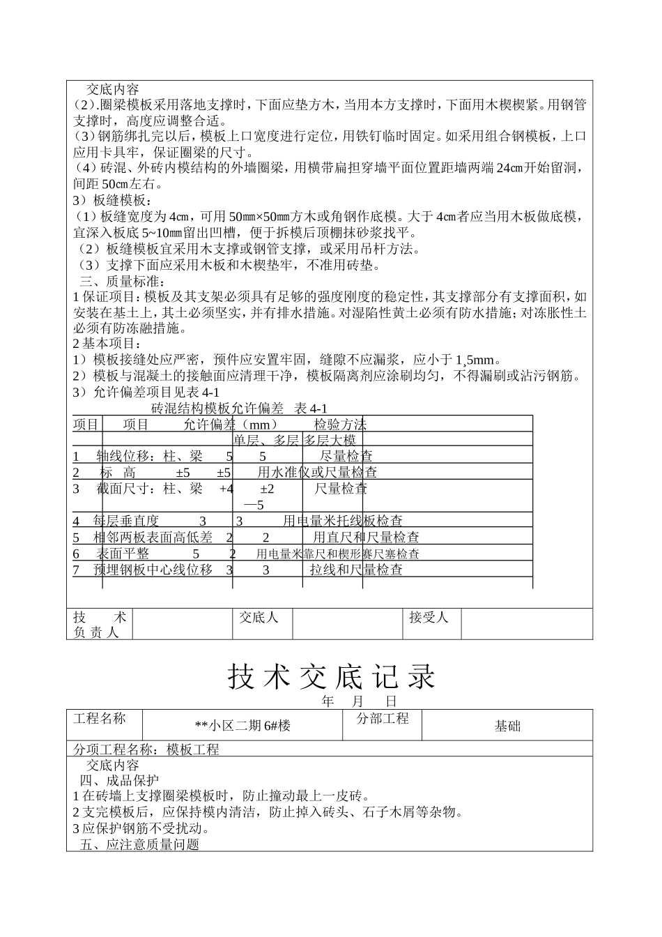 某小区二期住宅楼模板工程技术交底--技术交底_第2页