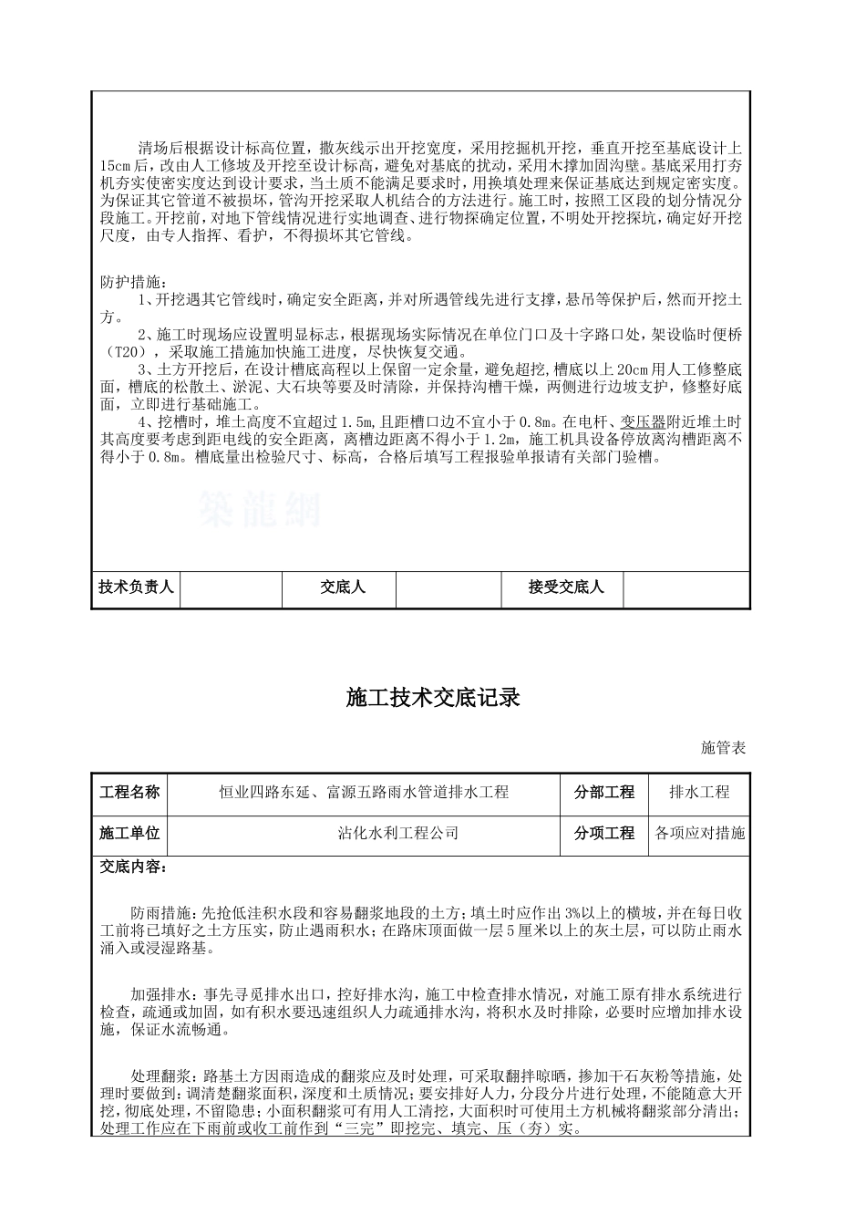 排水工程测量放线施工技术交底--技术交底_第2页