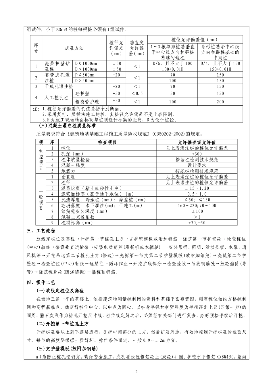 人工挖孔桩施工技术交底记录--技术交底_第2页
