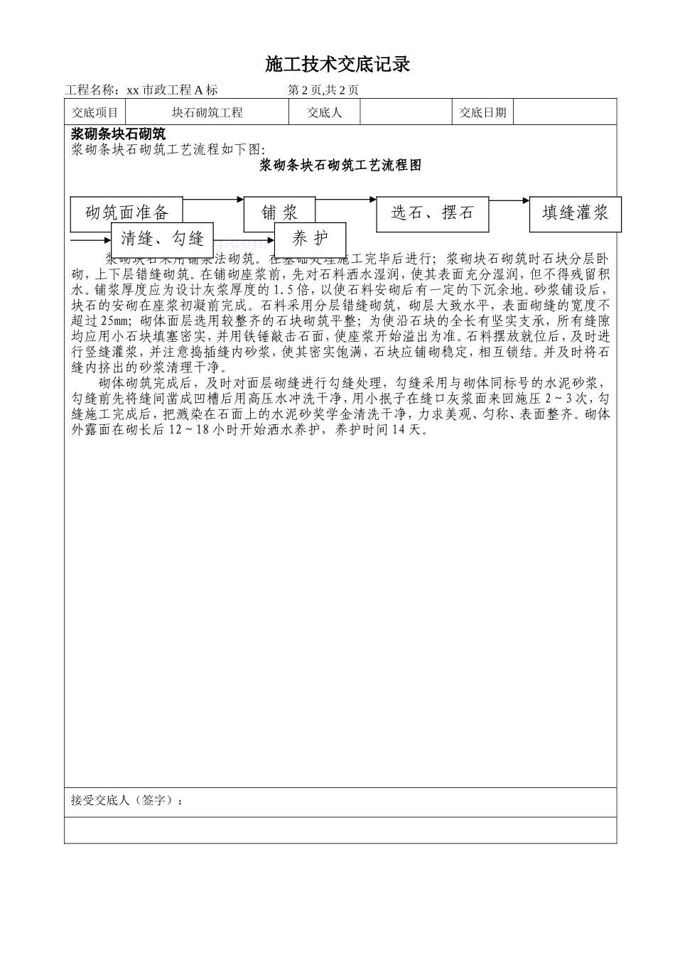 市政工程块石砌筑工程施工技术交底--技术交底_第2页