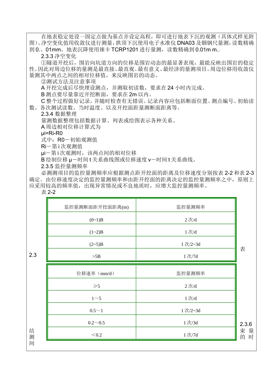 隧道监控量测技术交底书--技术交底_第3页