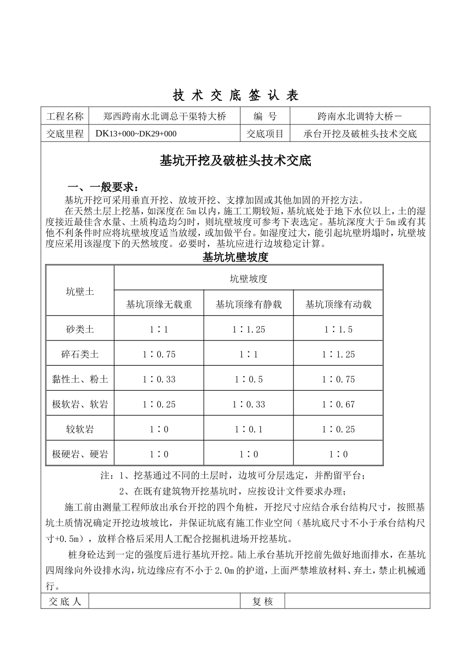 特大桥承台开挖及破桩头技术交底--技术交底_第2页