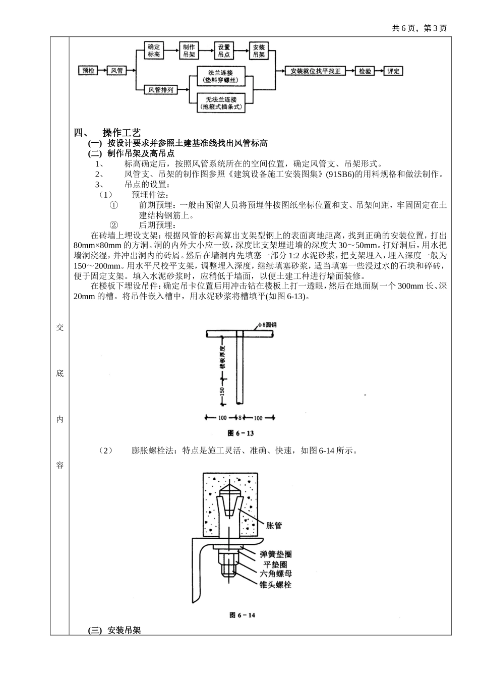 通风管道安装工程质量技术交底卡--技术交底_第3页