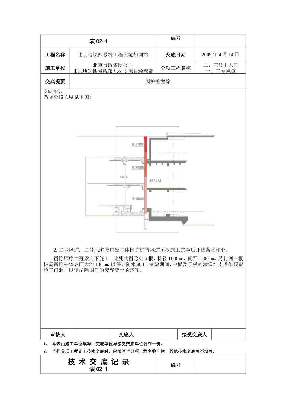 围护桩凿除工程技术交底--技术交底_第2页