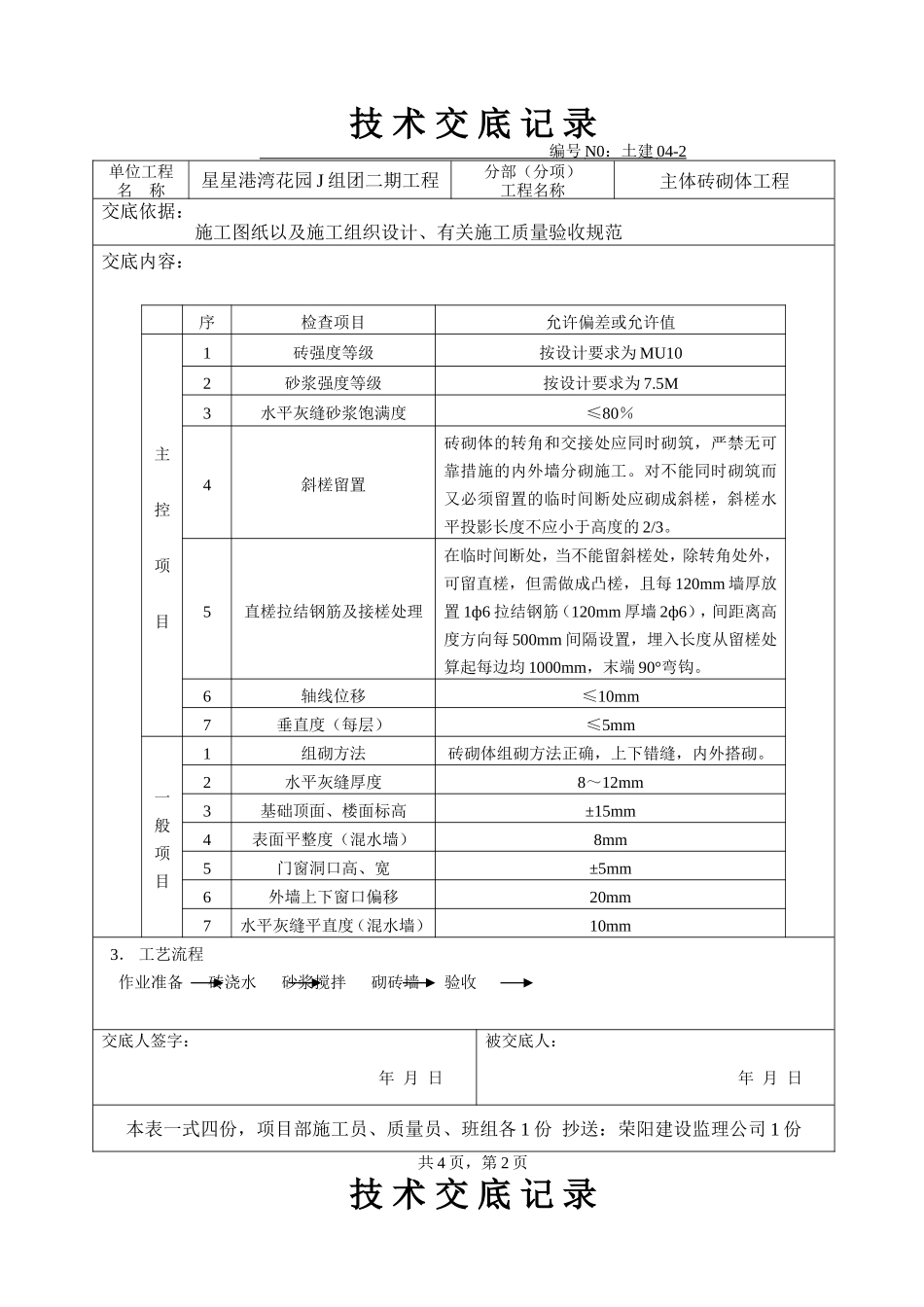 主体砖砌体工程技术交底1--技术交底_第2页