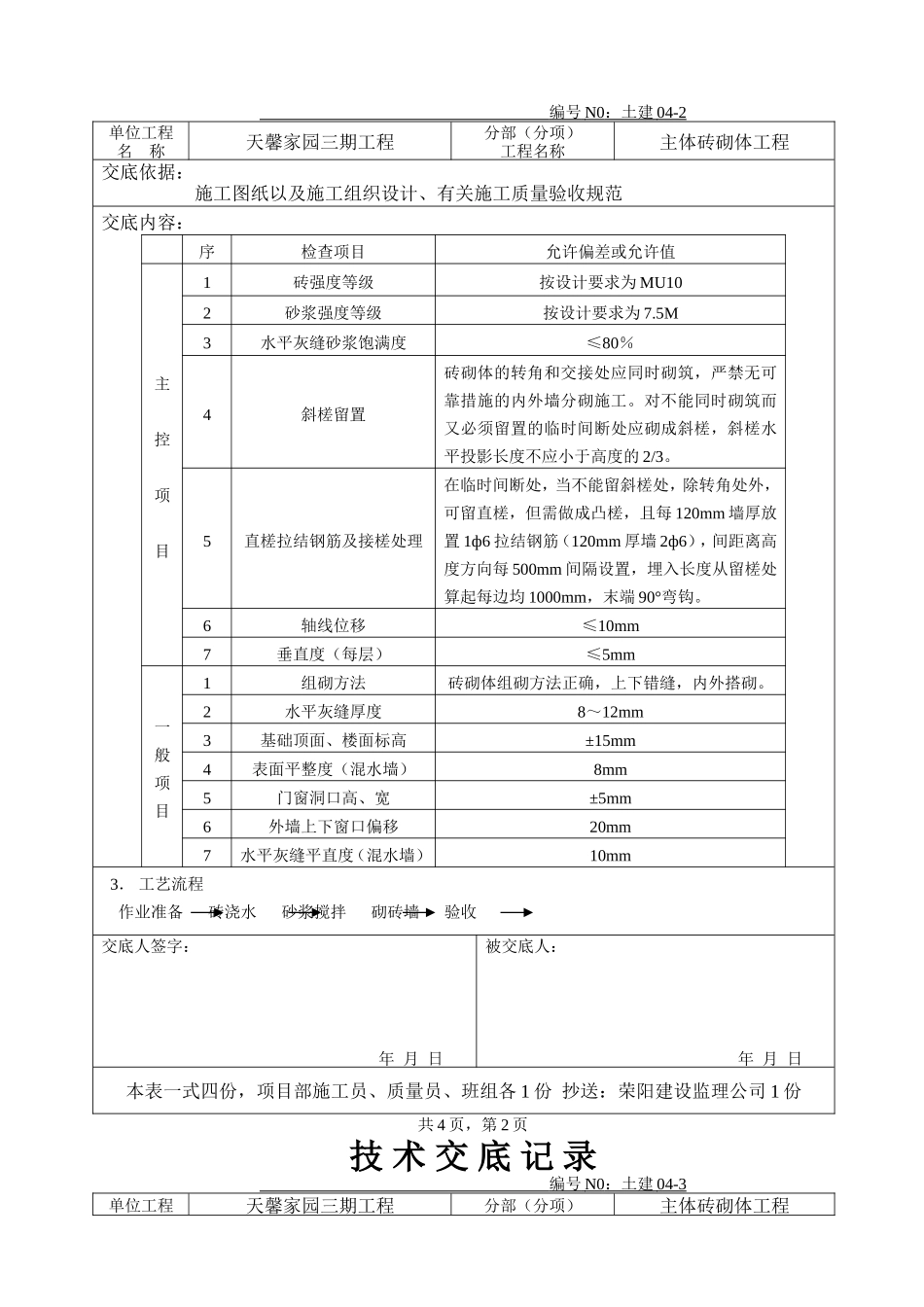 主体砖砌体工程技术交底--技术交底_第2页