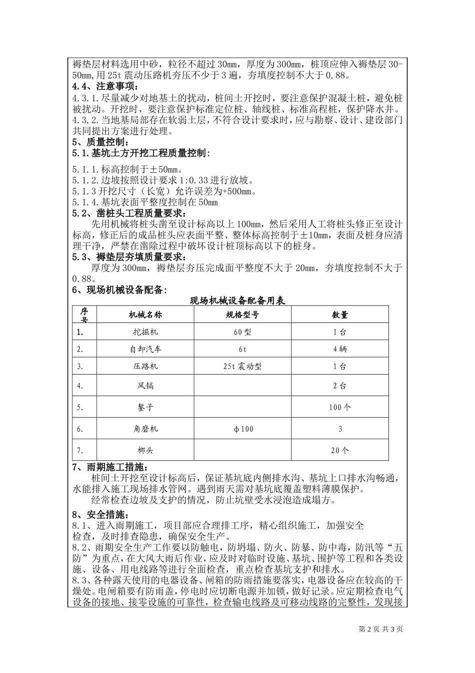 桩间土开挖技术交底--技术交底_第2页