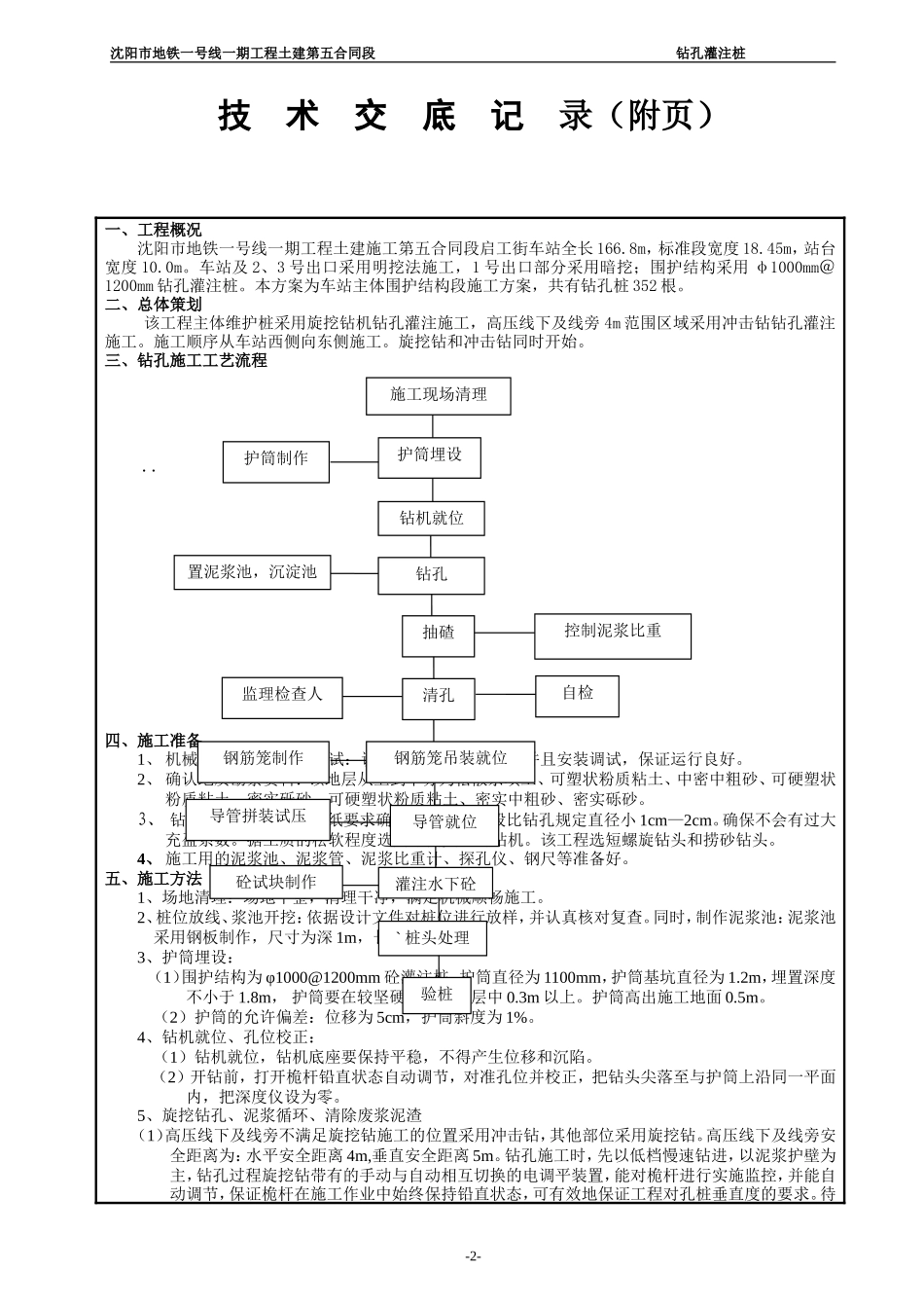 钻孔灌注桩技术交底记录--技术交底_第2页