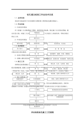 钻孔灌注桩施工作业技术交底--技术交底