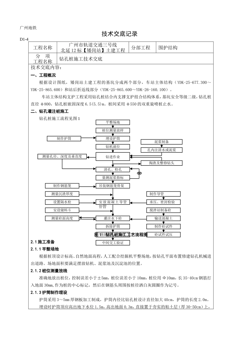钻孔桩施工技术交底--技术交底_第1页