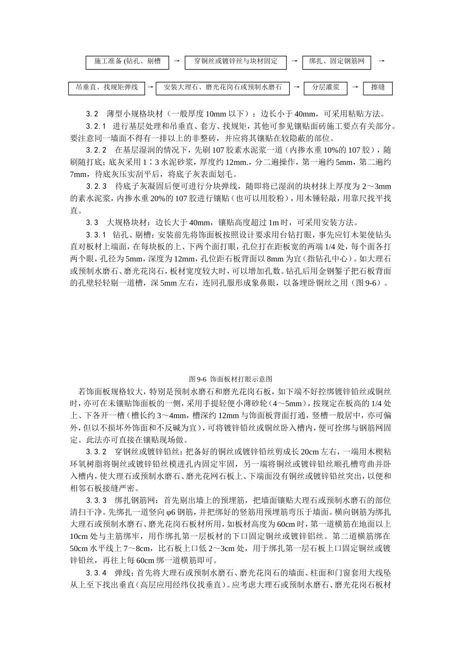 大理石、磨光花岗石、预制水磨石饰面施工工艺--施工工艺_第2页