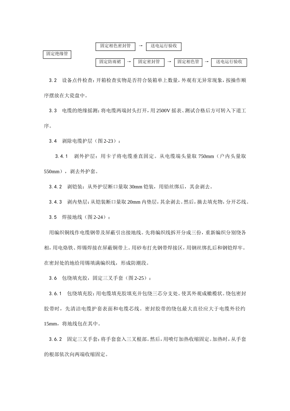 交联聚乙烯绝缘电缆热缩终端头制作工艺--施工工艺_第2页