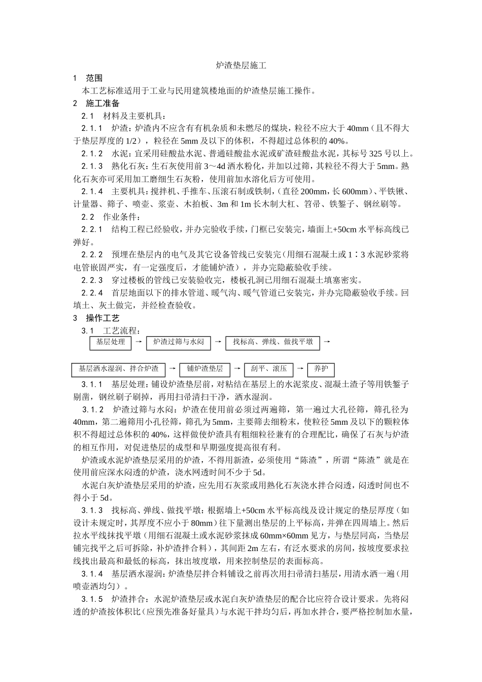 炉渣垫层施工工艺--施工工艺_第1页