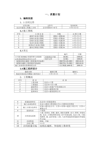 质量计划--施工工艺