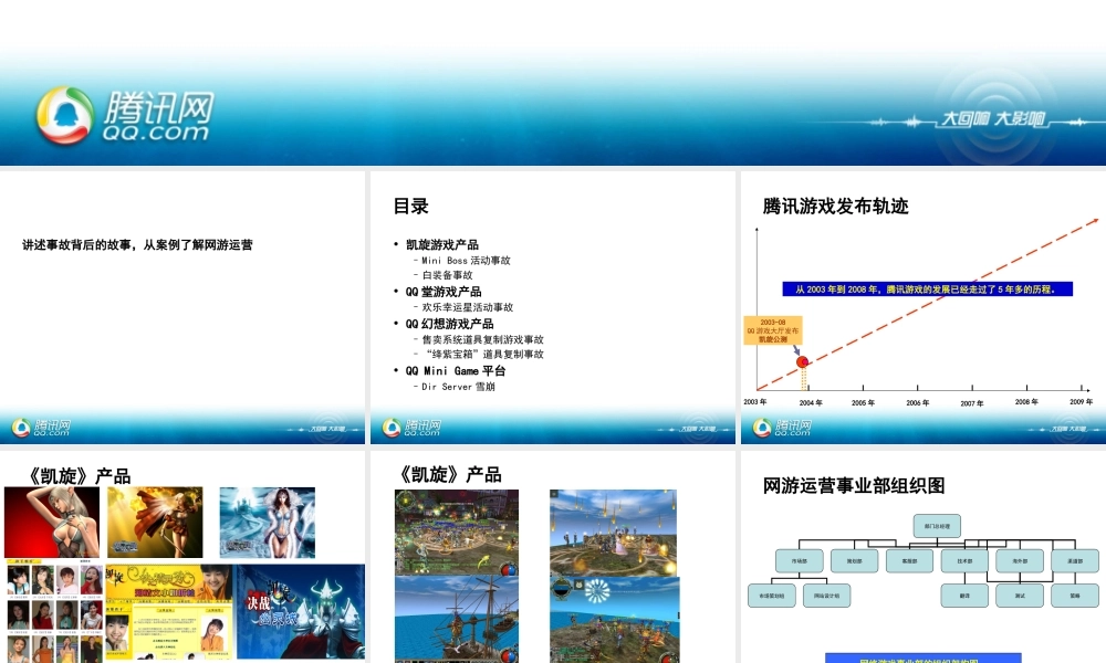 游戏产品运营、事故、案例介绍