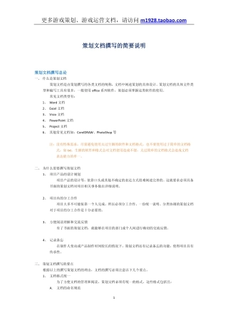 策划文档撰写简要说明.docx