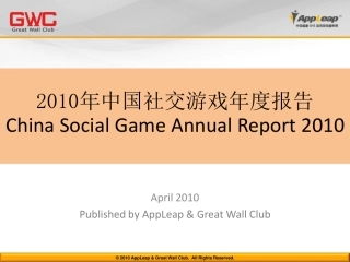 2010年中国社交游戏年度报告
