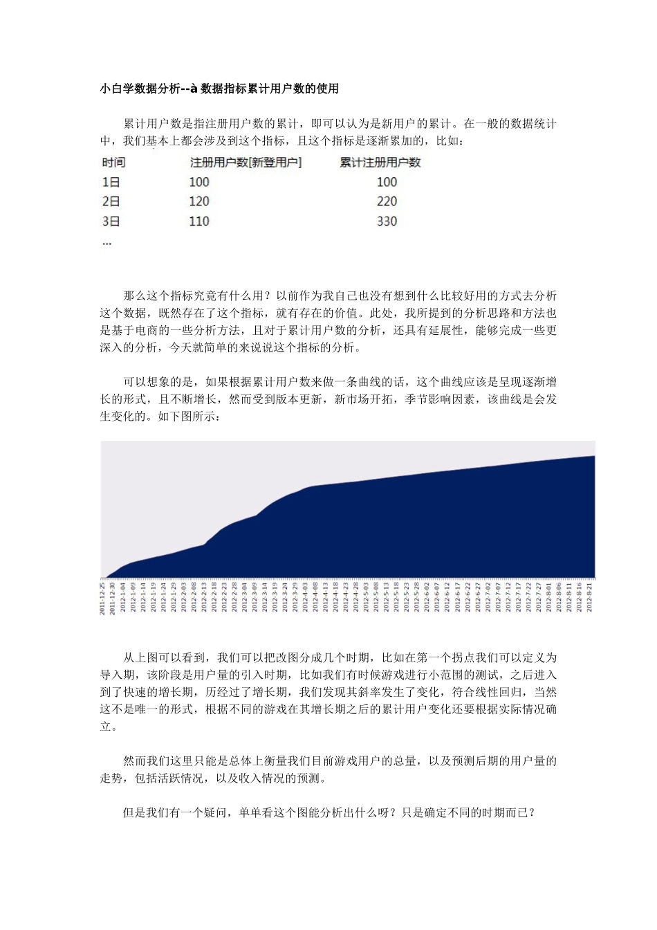 数据分析：数据指标 累计用户数的使用_第1页
