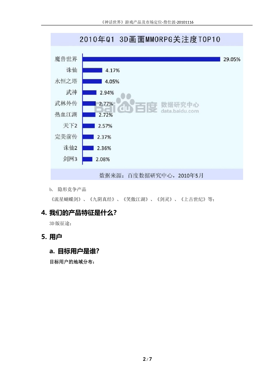 《神话世界》游戏产品及市场定位_第2页