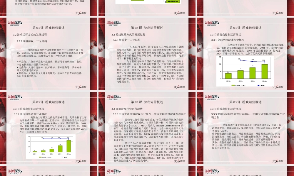 游戏运营管理：第03课游戏运营概述