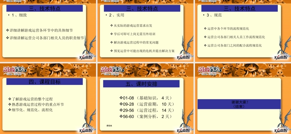 游戏运营管理课程体系介绍