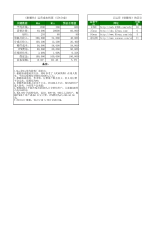 《射雕传》-明朝时代运营成本核算