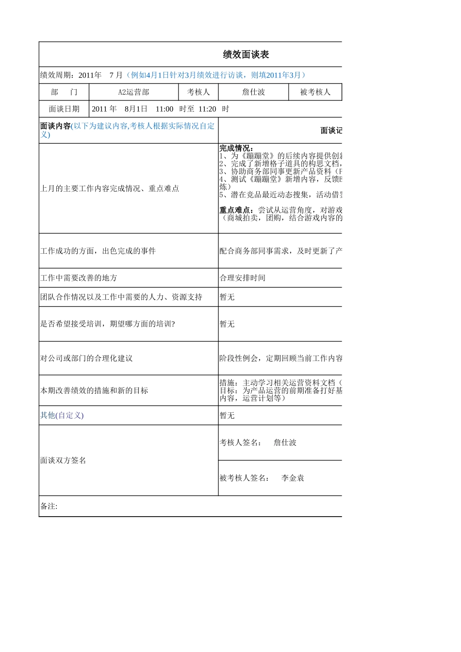 2011年7月部绩效面谈-A2_第3页