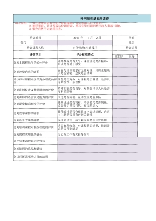 时间管理沟通技巧调查表-詹仕波