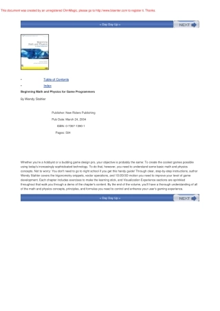 游戏开发中应用的数学和物理入门教程-英文版(593页)