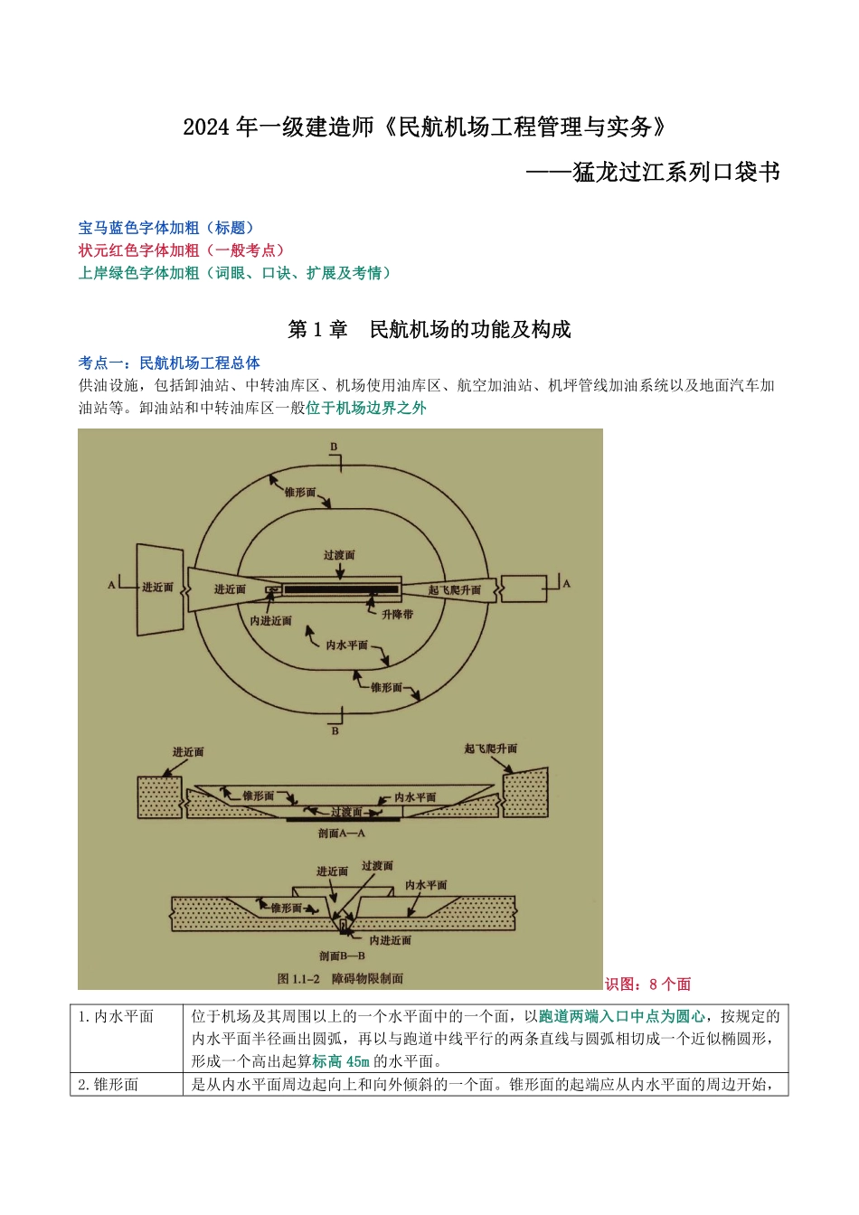 2024年一级建造师《民航机场工程管理与实务》猛龙过江系列口袋书_第1页